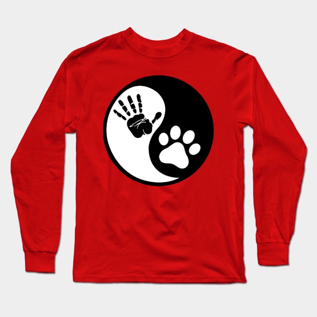 Hand Print Purr Print Long Sleeve T-Shirt by jerranne